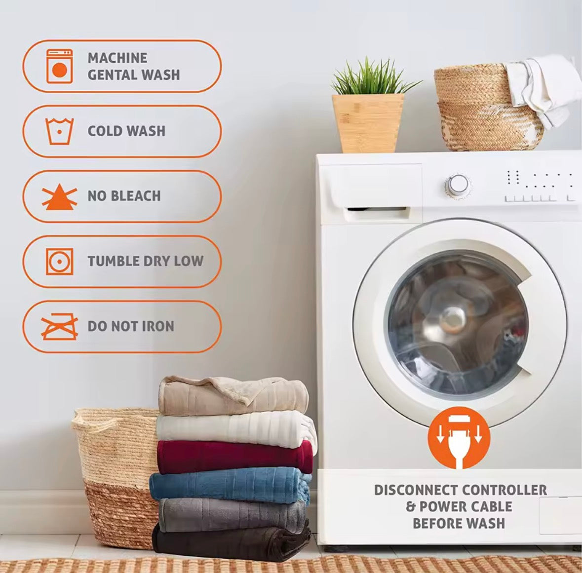 Electric Heated Blanket Throw with Faux Fur, 10-Hour Auto Shut Off, 9 Heating Levels, Fast Warming for Cozy Comfort