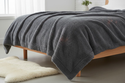 heated blanket gray and fuzzy